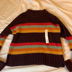 stripped turtleneck sweater